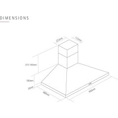 Caple CCH901BK Chimney Hood