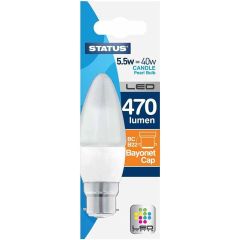 Status International (Uk) Ltd GLM34556 Status Low Energy 5W Bc Candle Lamp